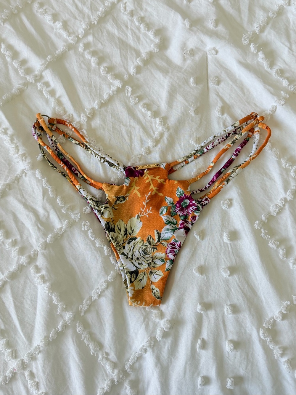 San Lorenzo Citrus Bloom Diamond V Strappy Bikini Bottom
